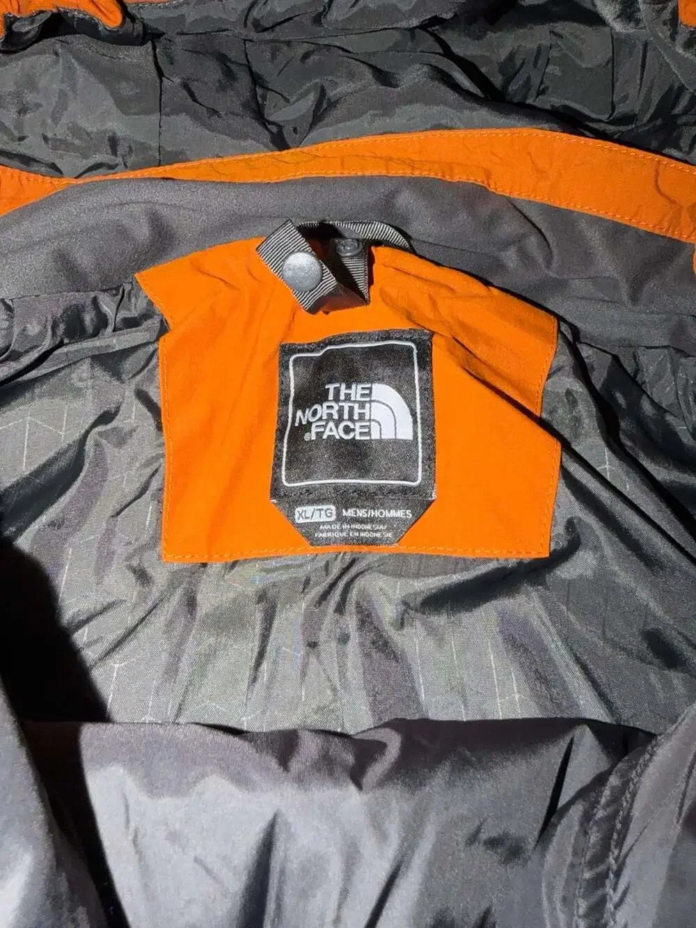 The North Face HyVent Orange and Gray Hooded Winter Jacket